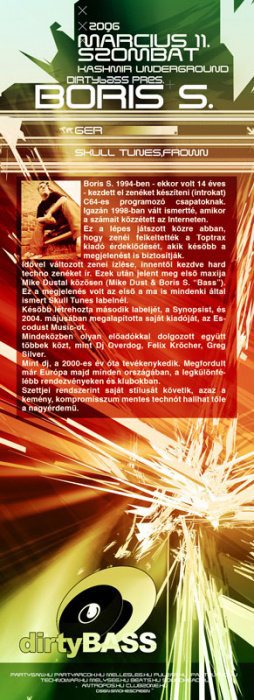 Kashmir Underground & Dirtybass pres. Boris S flyer