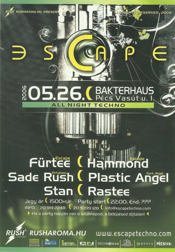 Bakterhaus, Escape - All Night Techno flyer