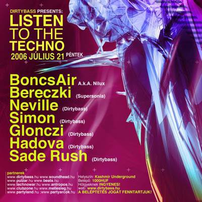 Kashmir Underground & Dirtybass presents Listen to the techno flyer
