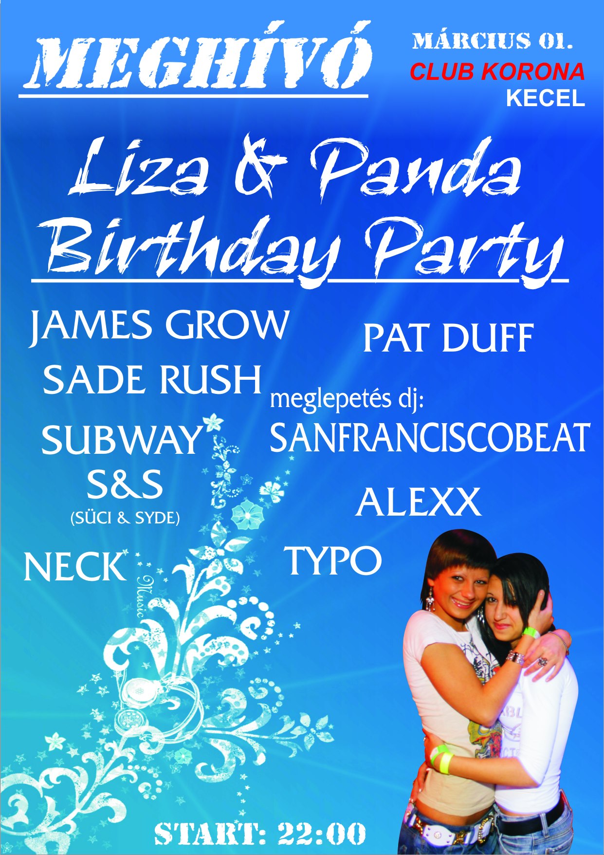 Club Korona presents Liza & Panda Birthday party flyer