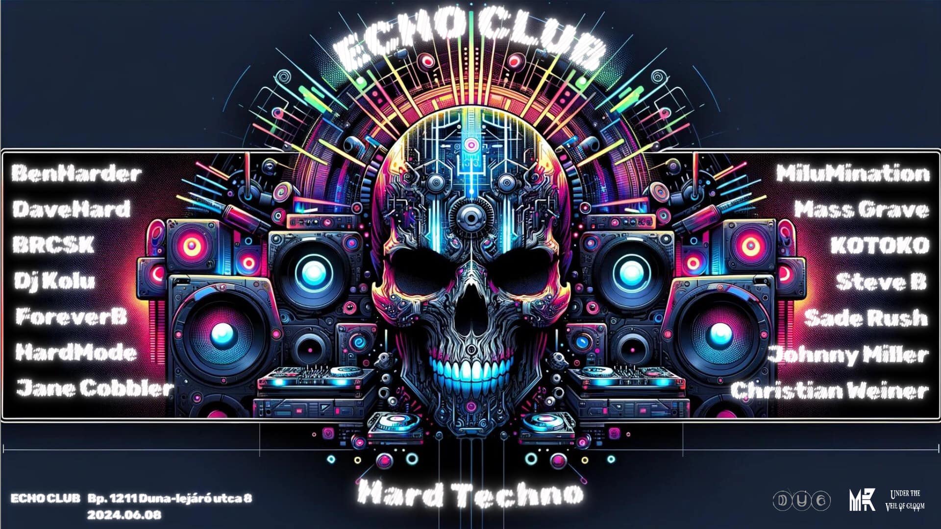 Echo Club, Hard techno night flyer
